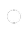Tory Burch Miller Logo-charm Bracelet In Tory Silver/crystal