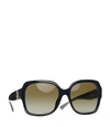 Tory Burch Reva Large Square Sunglasses In Black