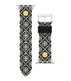 TORY BURCH T MONOGRAM BAND FOR APPLE WATCH®, BLACK/WHITE LEATHER, 38 MM - 40 MM,796483528093