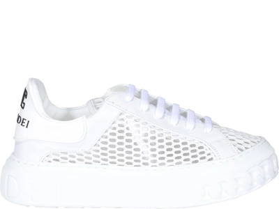 Casadei Mesh White Sneakers In White