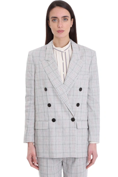 Isabel Marant Étoile Double-breasted Peak-lapel Blazer In Grey