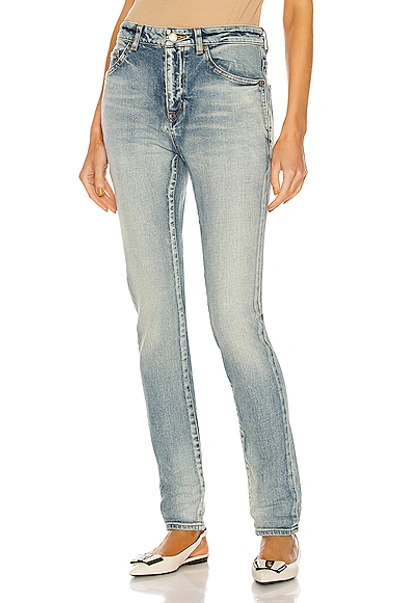 Saint Laurent High-rise Skinny-leg Jeans In Bright Blue