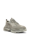 Balenciaga Triple S Mesh And Faux Leather Sneakers In Grey