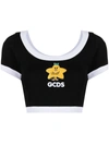 Gcds Little Miss Princess Cropped T-shirt In Black