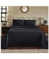 Superior 100% Cotton Fleur De Lis Medallion All-season 2-piece Coverlet Set, Twin In Navy