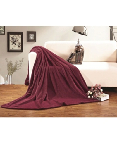 Elegant Comfort Luxury Plush Fleece Blanket, Twin/twin Xl In Medium Red