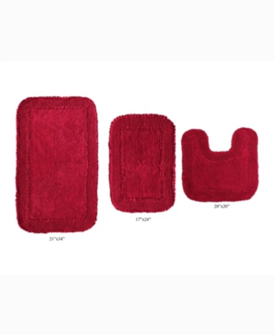 Home Weavers Radiant 3-pc. Bath Rug Set In Red
