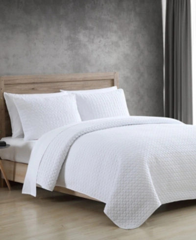 Ed Ellen Degeneres Garment Washed Solid 3 Piece King Quilt Set Bedding In White