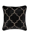 J Queen New York Windham Embellished Decorative Pillow, 18" X 18" In Black