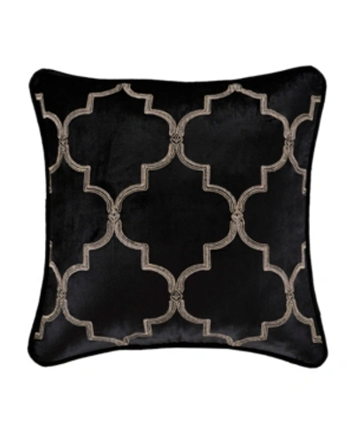 J Queen New York Windham Embellished Decorative Pillow, 18" X 18" In Black