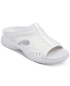Easy Spirit Women's Traciee Square Toe Casual Flat Sandals Women's Shoes In White