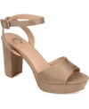 Journee Collection Women's Nairri Platform Block Heel Dress Sandals In Taupe