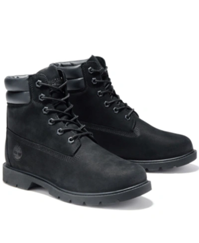 Timberland Women's Linden Wood Waterproof Lug Sole Booties From Finish Line In Black Nubuck