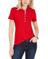 Tommy Hilfiger Slim Fit Stretch Cotton Polo In Scarlet