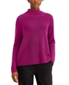 Eileen Fisher Women's Turtleneck Raglan Top In Ruby