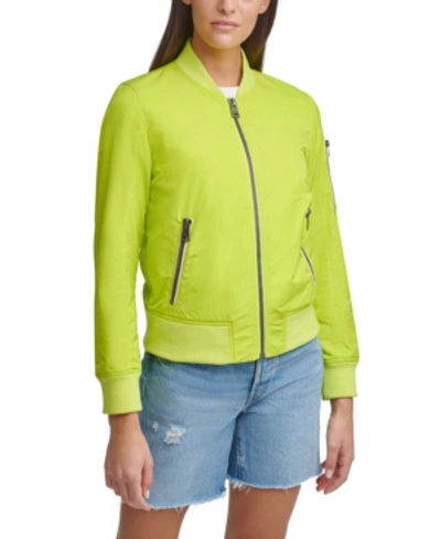 Levi's Women's Zip-detail Bomber Jacket In Lime Punch