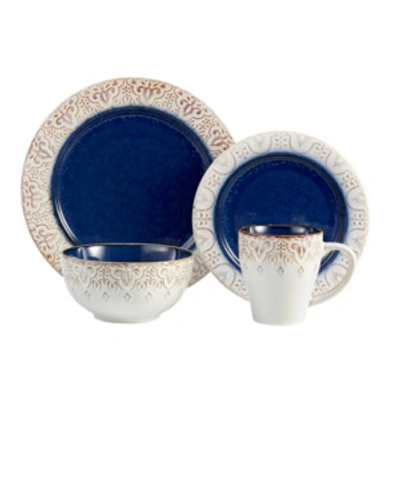 Jay Imports Granada 16 Pc Dinnerware Set In Blue