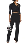 ALEXANDER WANG DRAPED MODAL-JERSEY AND LACE BUSTIER TOP,3074457345625187273