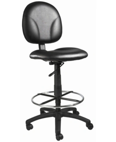 Boss Office Products Stand Up Antimicrobial Drafting Stool In Black