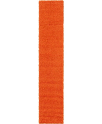 Bridgeport Home Exact Shag Exs1 2' 6" X 13' Runner Area Rug In Tiger Orange