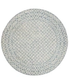 SAFAVIEH ABSTRACT 203 BLUE AND IVORY 6' X 6' ROUND AREA RUG