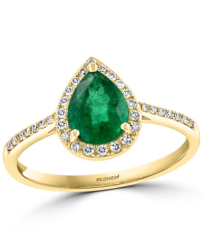 Effy Collection Effy Emerald (7/8 Ct. T.w.) & Diamond (1/6 Ct. T.w.) Ring In 14k Gold