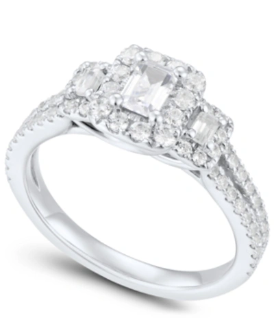 Macy's Diamond Emerald-cut Engagement Ring (1 Ct. T.w.) In 14k White Gold