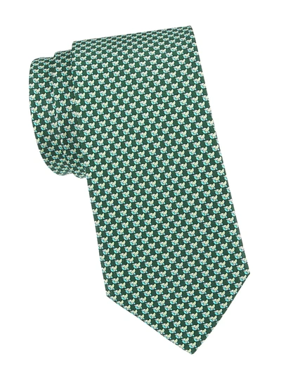 Ferragamo Men's Bird Silk Tie In Verde