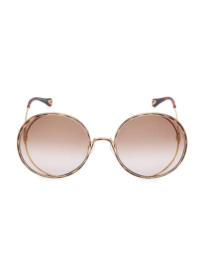 Chloé 61mm Metal Round Sunglasses In Gold