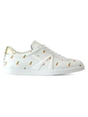 AQUAZZURA THE A PINEAPPLE-PRINT LEATHER SNEAKERS,400013545584