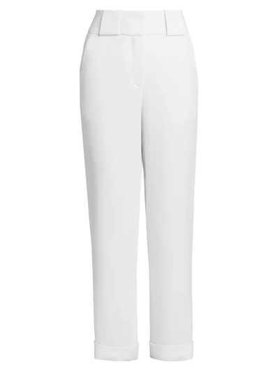 Giorgio Armani Crepe Flat Front Trousers In White