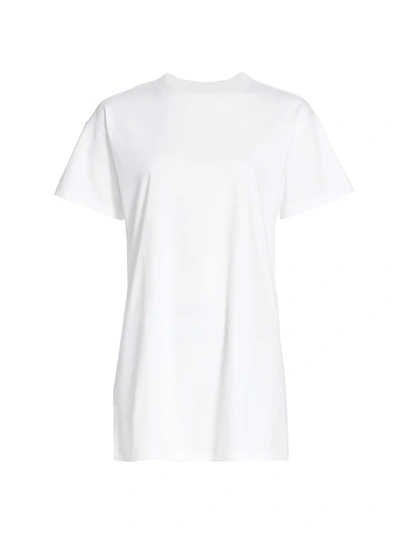 Alice And Olivia Garner Drop-shoulder Boxy T-shirt Dress In Off White