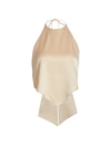 ALICE AND OLIVIA FRENCHIE HANDKERCHIEF SATIN HALTER TOP,400013865876