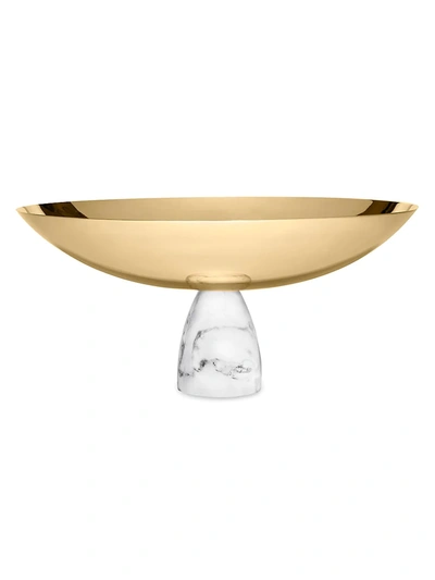 Anna New York Coluna Carrara Marble & Steel Fruit Bowl
