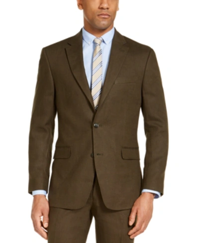 Tommy Hilfiger Men's Modern Fit Linen Suit Separate Jackets In Olive
