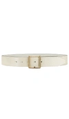 Rag & Bone Watch Leather Belt In Antique White