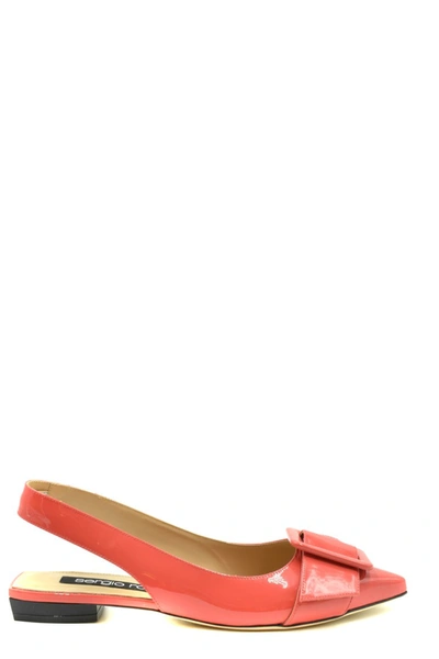 Sergio Rossi Orange Patent Leather Sandals