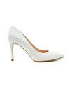 NICOLE BONNET WHITE LEATHER PUMPS,590093A8-7BD2-2893-6E9E-BB786C8DA419