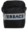 VERSACE BLACK NYLON MESSENGER BAG,9242E8E1-0290-4BEB-072C-6297D21B40DF