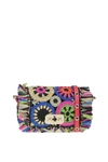 RED VALENTINO MULTICOLOR LEATHER SHOULDER BAG,4803C0D5-8613-A9B1-DCF4-0A08F071B7AB
