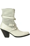 CELINE WHITE LEATHER ANKLE BOOTS,B4A9C216-3C4E-B450-6A2C-27A0444AAA70