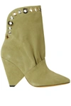 IRO GREEN SUEDE ANKLE BOOTS,6F6C2F04-4373-3B3F-D4D3-27AA76299257
