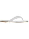 Gianvito Rossi Tropea Braided-leather Flip Flops In White