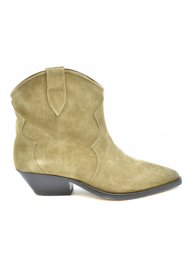 Isabel Marant Beige Suede Ankle Boots In Brown
