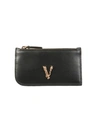 VERSACE BLACK LEATHER CARD HOLDER,7EAD86F7-7436-076A-FA98-670DBB47E424