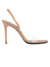 Alexander Wang Nova Studded Pvc & Suede Slingback Sandals In Neutrals