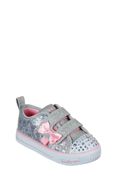 Skechers Kids' Shuffle Lite Sequins 'n Shine Sneaker In Silver