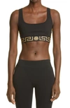 Versace Lycra Vita Recycled New Logo Bikini Top 1b000-black In A1008 Black