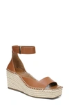 Franco Sarto Clemens Espadrille Wedge Sandal In Cognac Leather