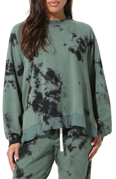 Electric & Rose Bowie Tie Dye Sweatshirt In Acid Green